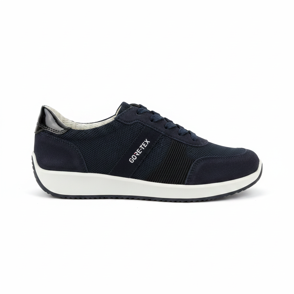 Ara Lissabon  Gore-Tex Lined Lace Up Navy Sneaker
