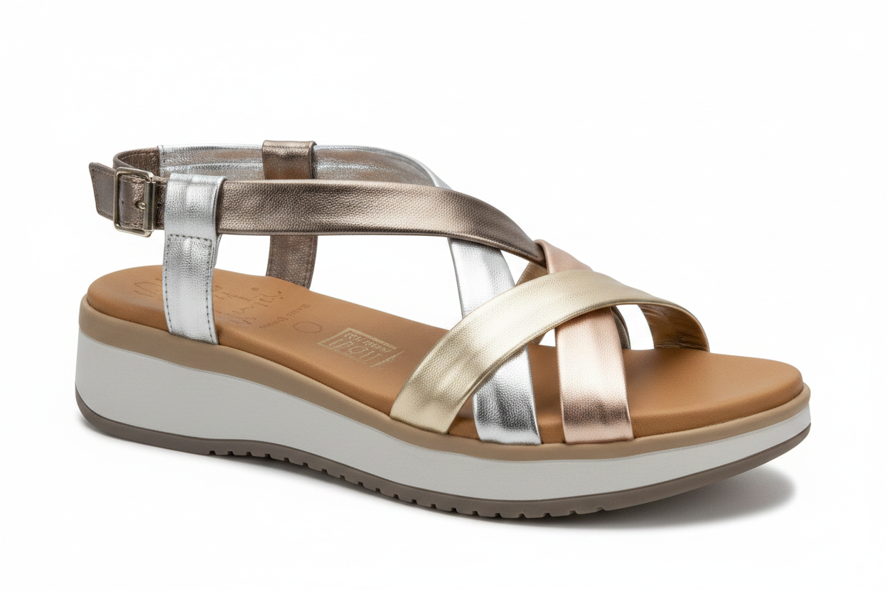 Oh! My Sandals Super Soft Multi Metallic Sandal
