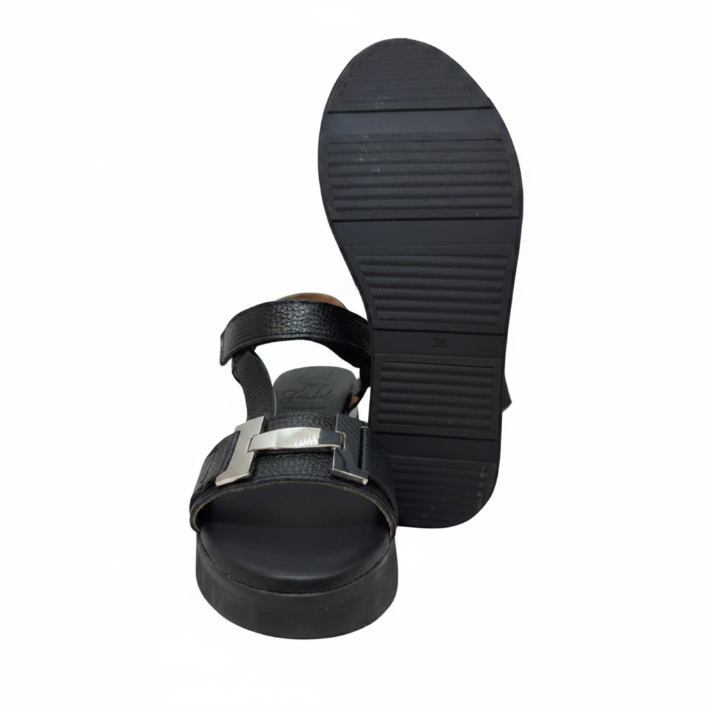 Oh! My Sandals Ladies H Trim Black Trend Sandal