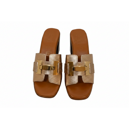 Oh! My Sandals Ladies Block Heel Backless Sandal