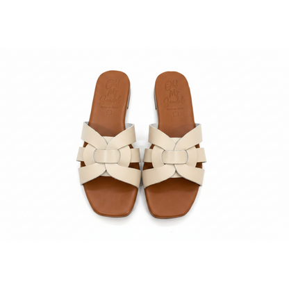 Oh! My Sandals Ladies Woven Leather Slider