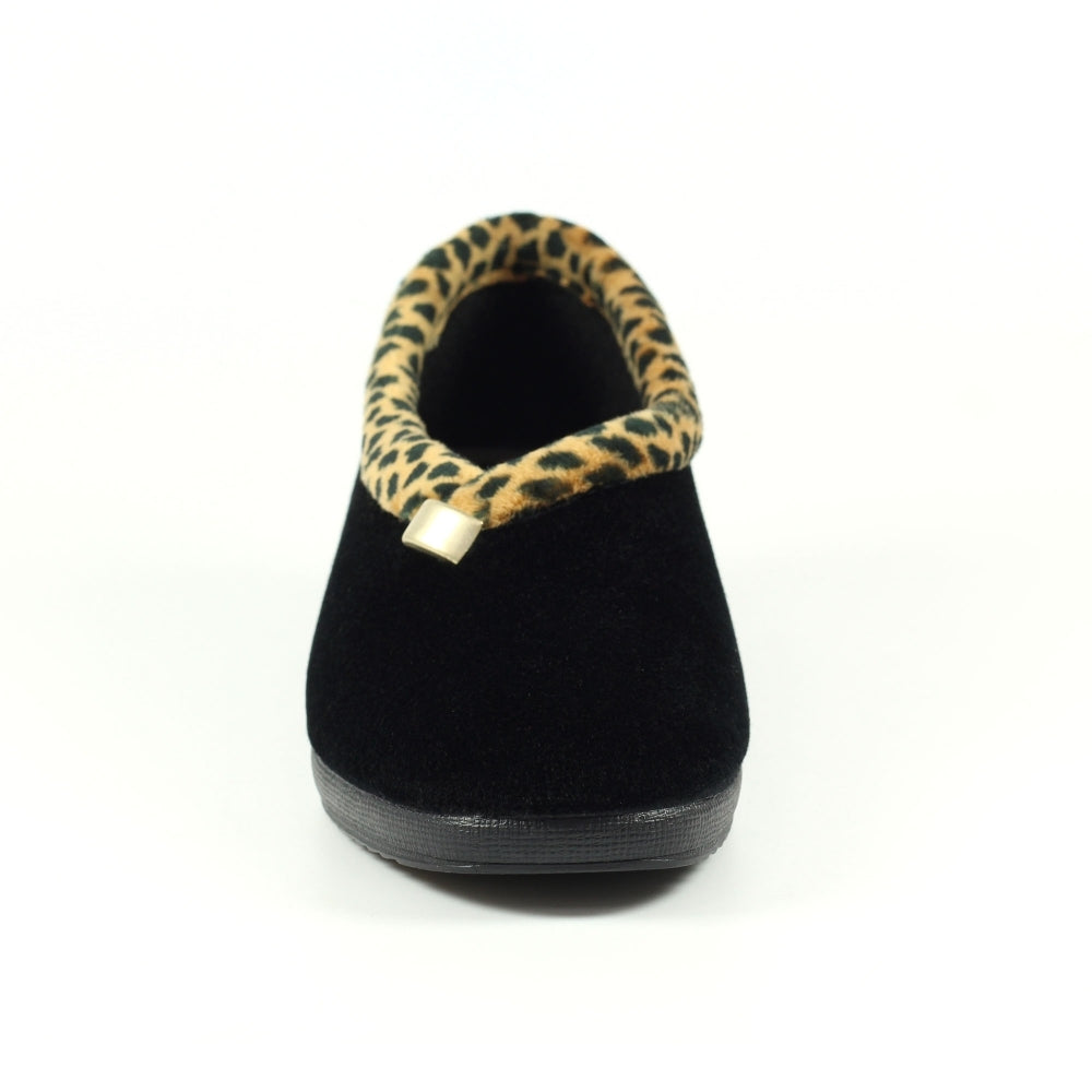 Paloma Leopard Trim Full Ladies Slipper