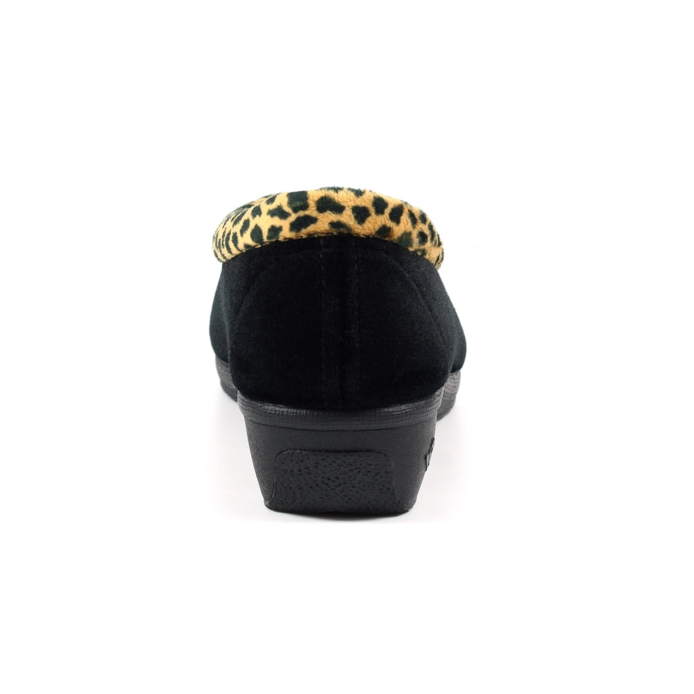 Paloma Leopard Trim Full Ladies Slipper