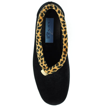 Paloma Leopard Trim Full Ladies Slipper