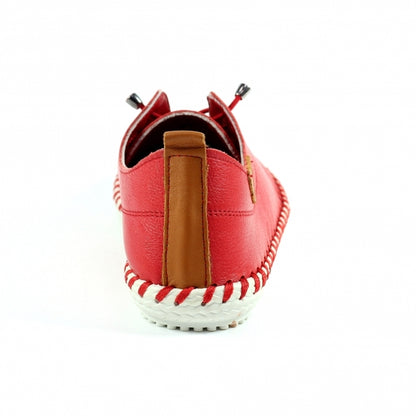 Lunar St Ives ladies Elastic Tie Leather Casual Shoe