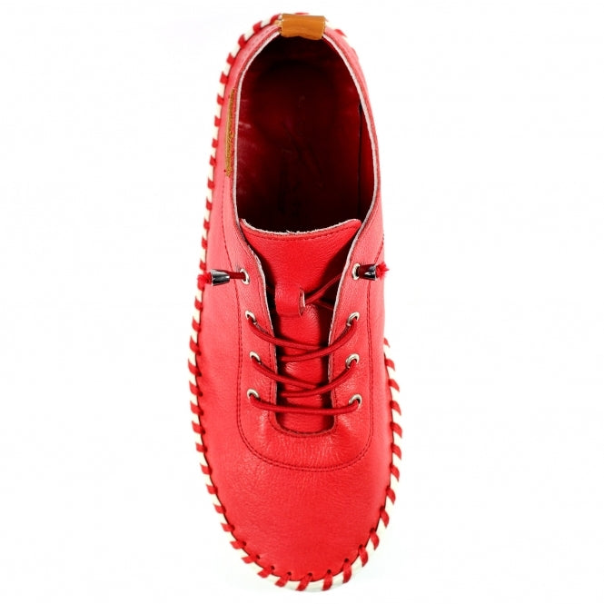 Lunar St Ives ladies Elastic Tie Leather Casual Shoe