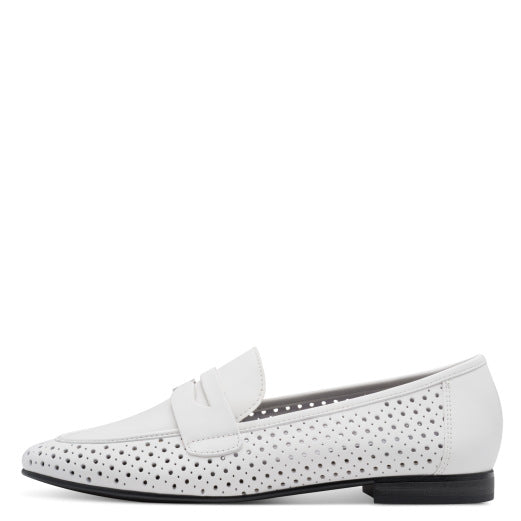 Marco Tozzi Ladies White Low Heel Loafer