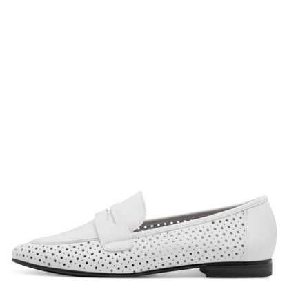 Marco Tozzi Ladies White Low Heel Loafer