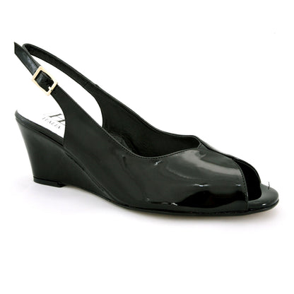 Patent Wedge Sandal