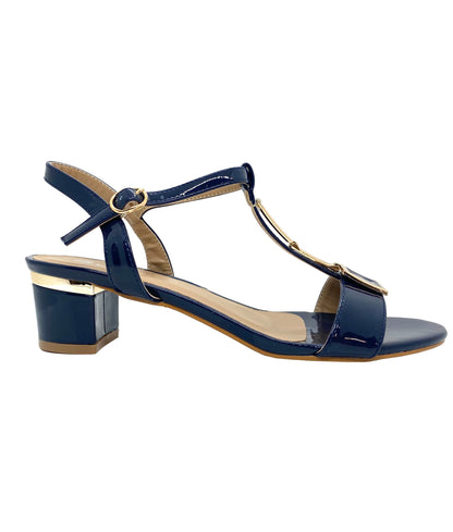 Lunar Ladies Blaze Patent Low Heel Sandal