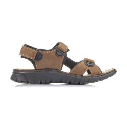 Rieker Men's Sandal Adjustable Straps Tan