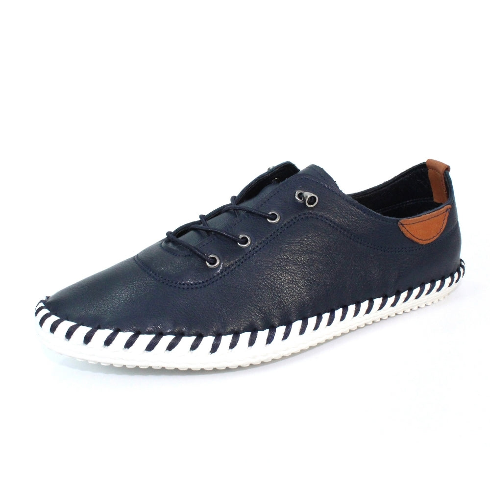 Lunar Ladies St.Ives Leather Lace Up Shoe Navy