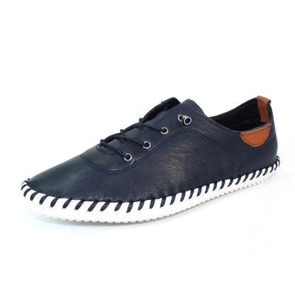 Lunar Ladies St.Ives Leather Lace Up Shoe Navy