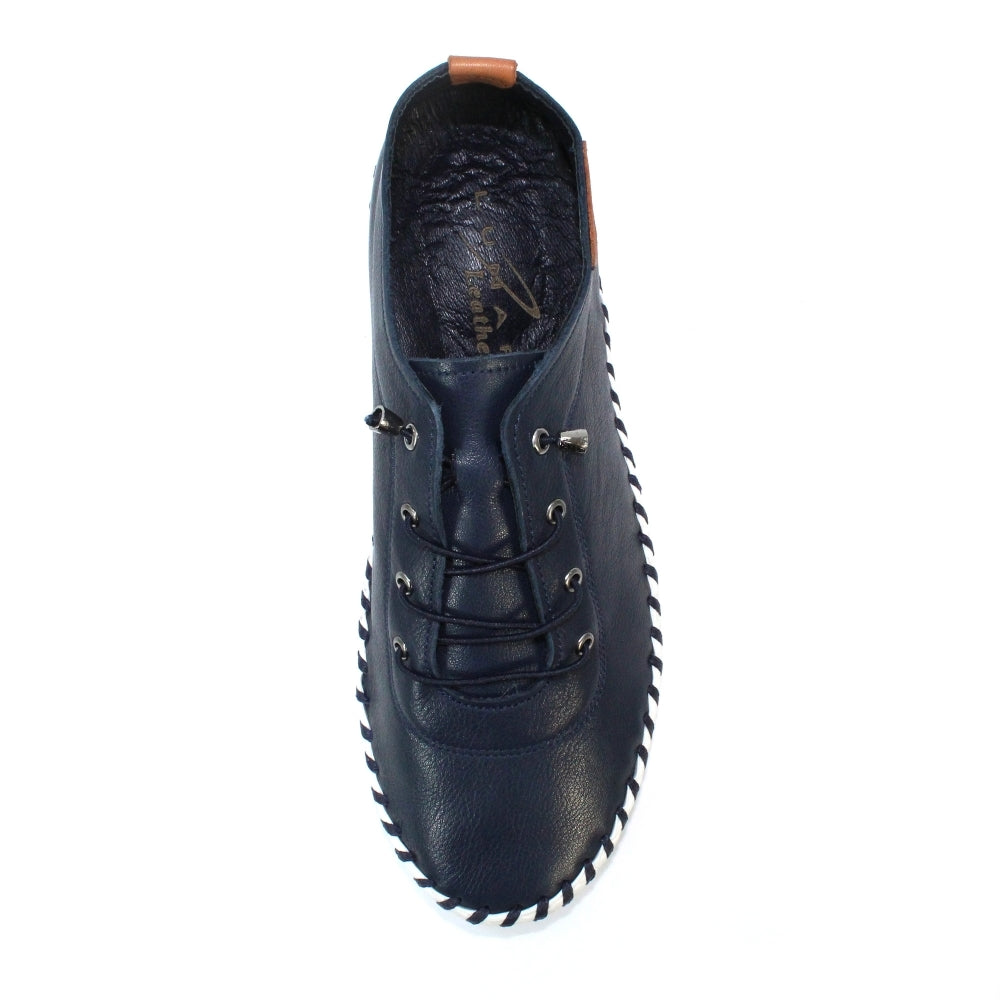 Lunar Ladies St.Ives Leather Lace Up Shoe Navy