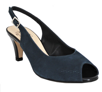 Savannah Mid Heel Slingback Peep Toe Sandal