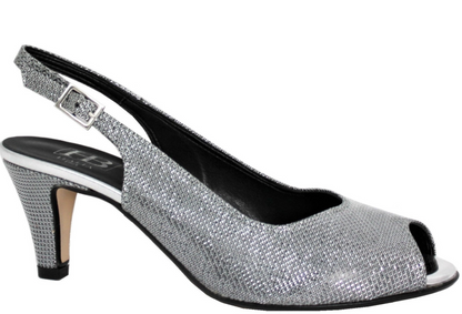Savannah Mid Heel Slingback Peep Toe Sandal