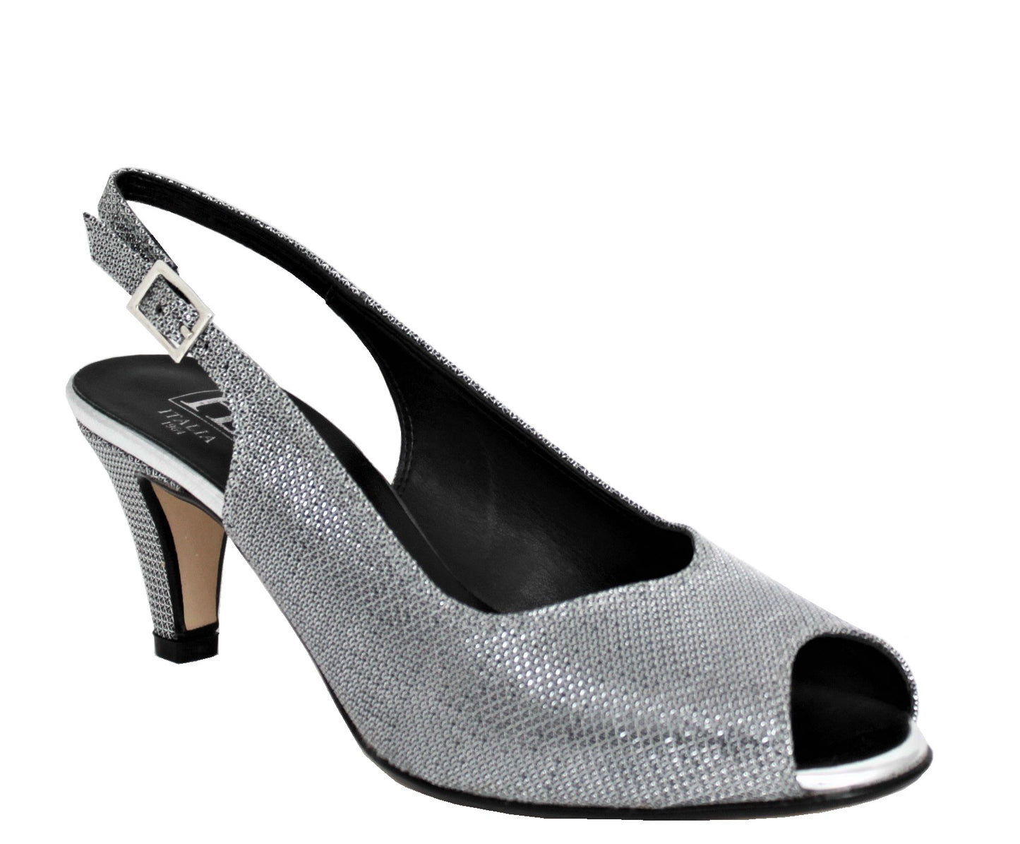 Savannah Mid Heel Slingback Peep Toe Sandal