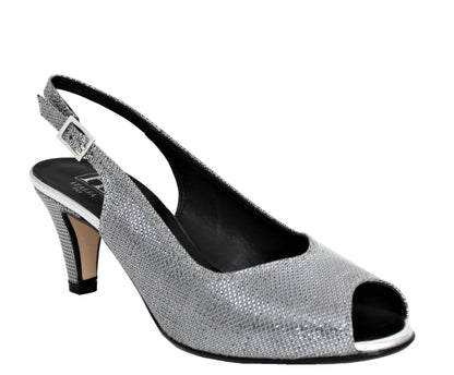 Savannah Mid Heel Slingback Peep Toe Sandal