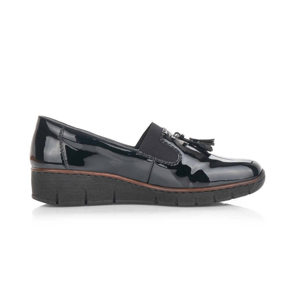 Rieker Ladies Flat Tassle front Shoe
