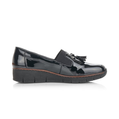 Rieker Ladies Flat Tassle front Shoe