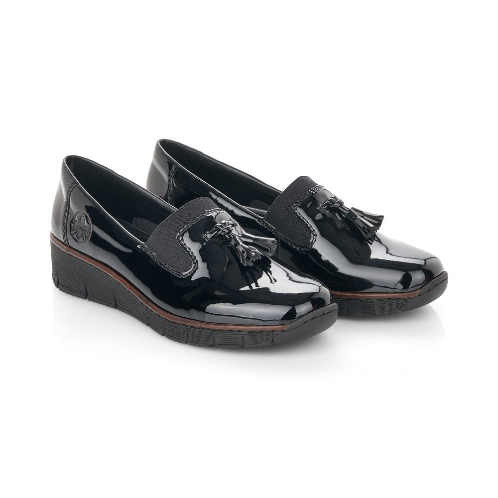 Rieker Ladies Flat Tassle front Shoe