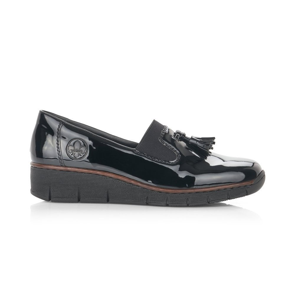 Rieker Ladies Flat Tassle front Shoe