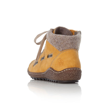 Rieker Ladies Lace Ankle Boot Yellow