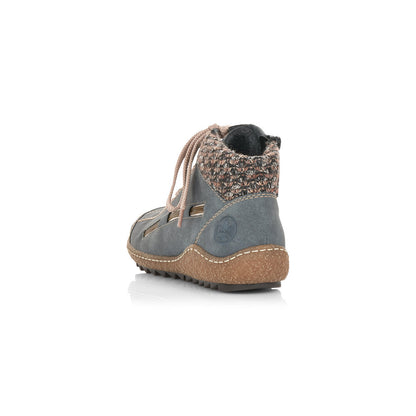 Rieker Ladies Lace Up Ankle Boot Light Blue