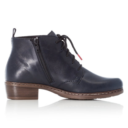 Rieker Ladies Lace Up Ankle Boot Navy