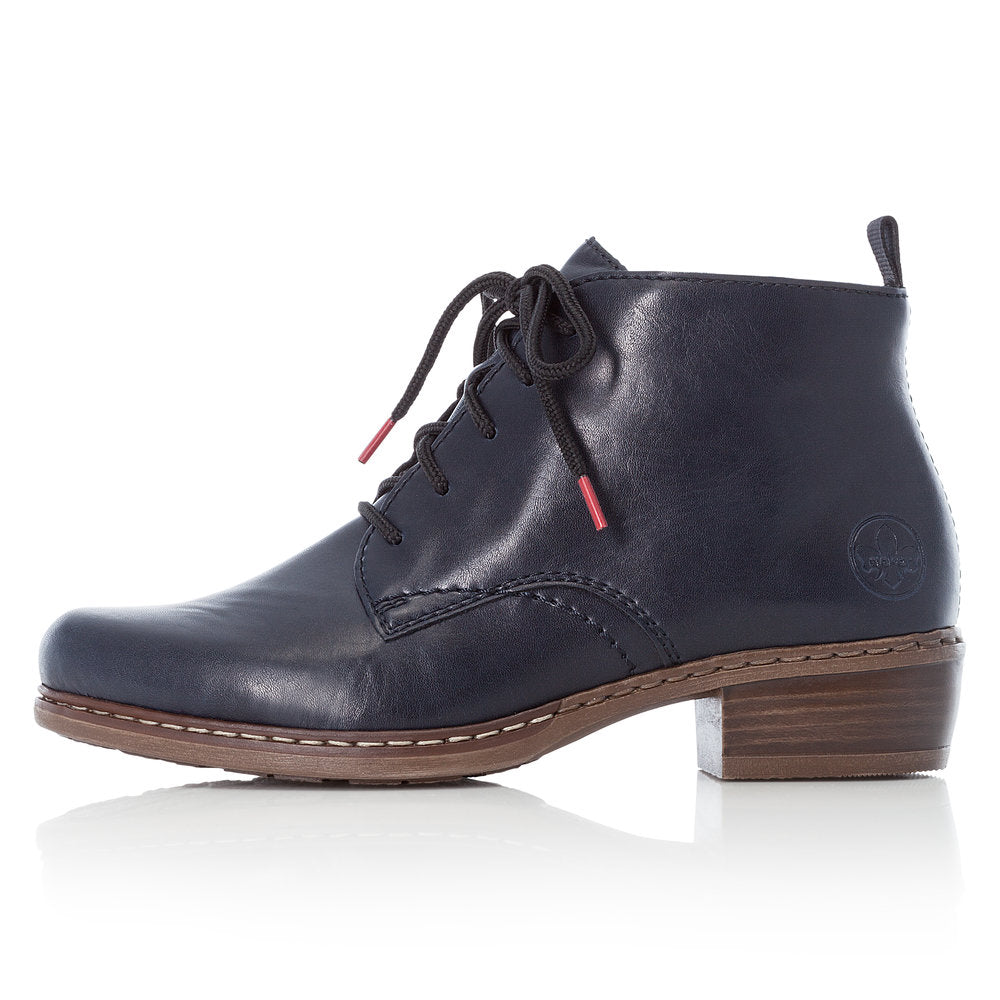 Rieker Ladies Lace Up Ankle Boot Navy