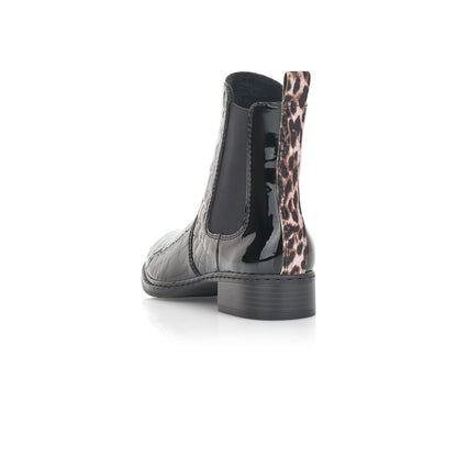 Rieker Ladies Elastic Sided Flat Boot Black