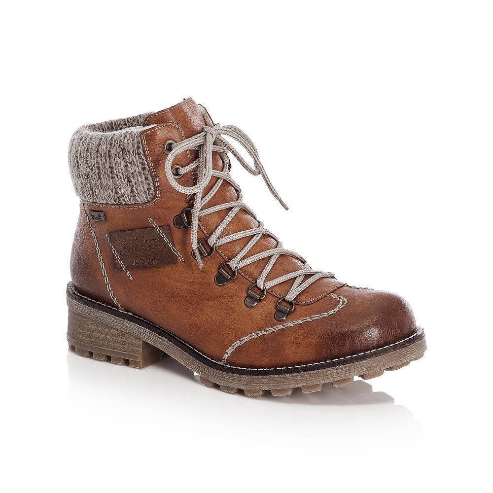 Rieker Ladies Hiker Tan Ankle Boot