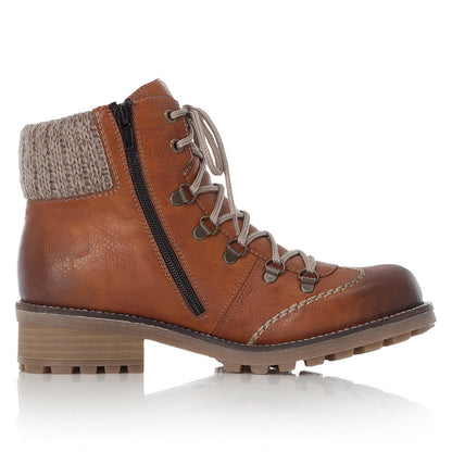 Rieker Ladies Hiker Tan Ankle Boot