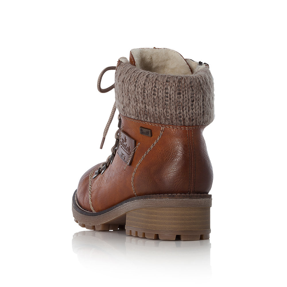 Rieker Ladies Hiker Tan Ankle Boot