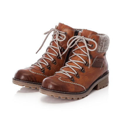 Rieker Ladies Hiker Tan Ankle Boot