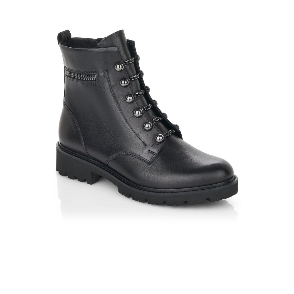 Remonte Ladies Faux Lace Up Chunky Ankle Boot