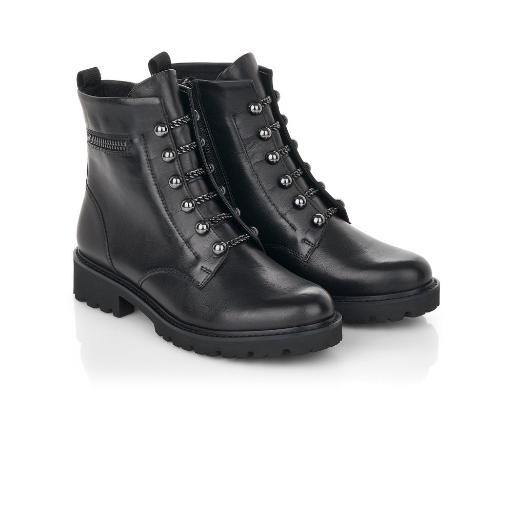 Remonte Ladies Faux Lace Up Chunky Ankle Boot