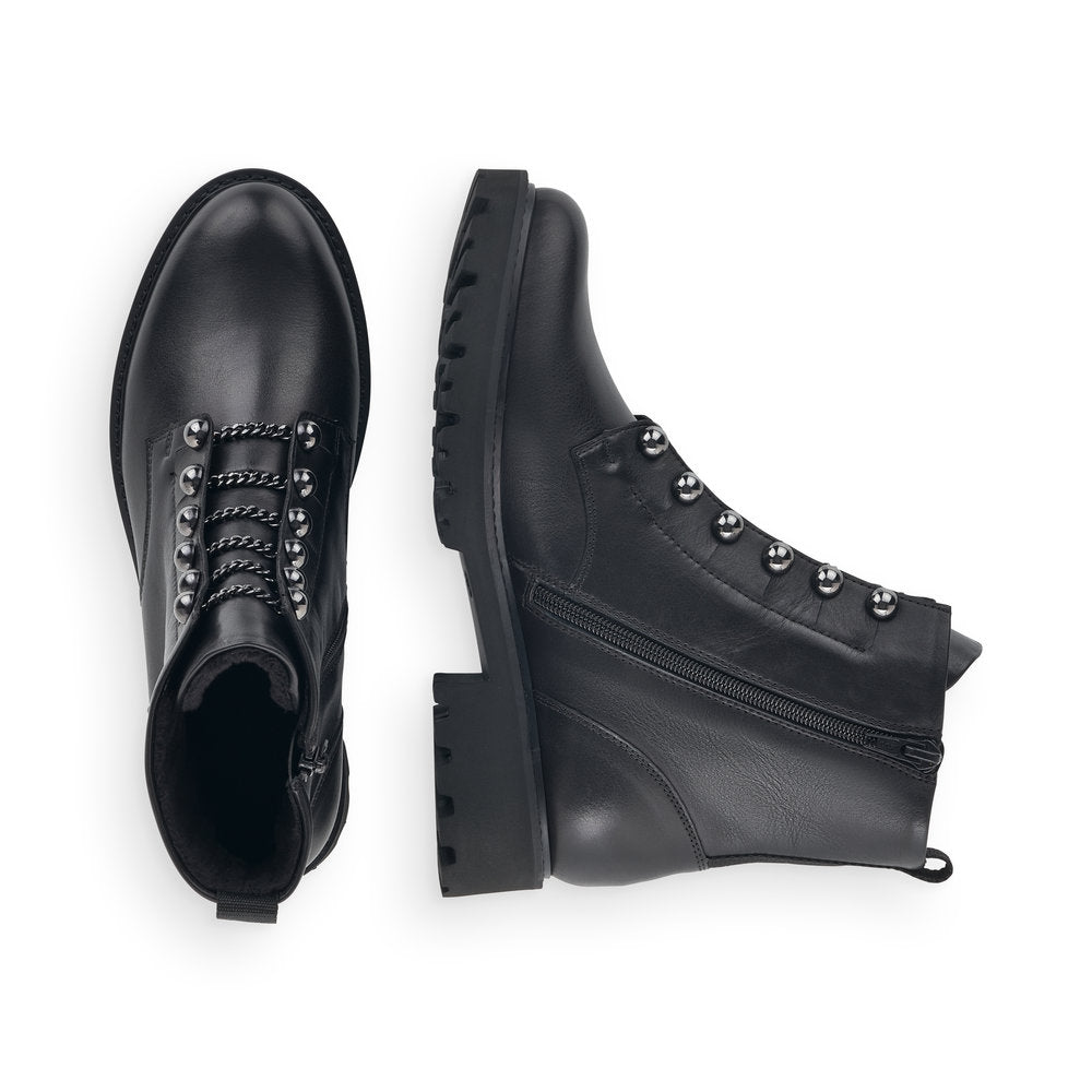 Remonte Ladies Faux Lace Up Chunky Ankle Boot
