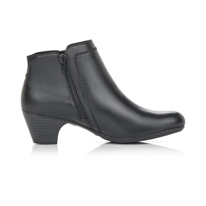Rieker Ladies Zip Side Small Heel Ankle Boot