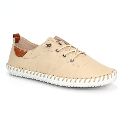 Lunar Ladies St Ives Leather Plimsole