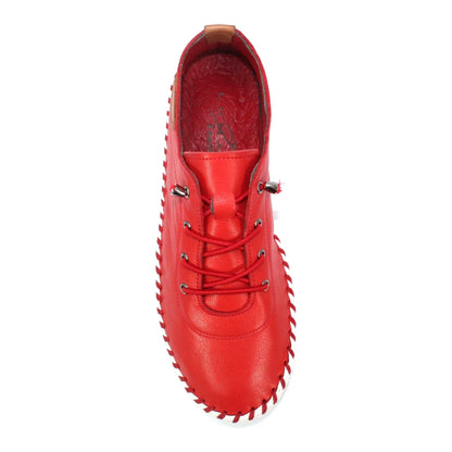 Lunar St Ives ladies Elastic Tie Leather Casual Shoe