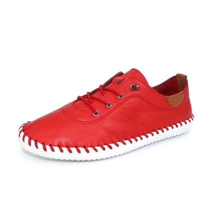 Lunar St Ives ladies Elastic Tie Leather Casual Shoe