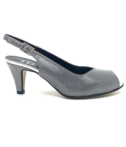 Savannah Mid Heel Slingback Peep Toe Sandal