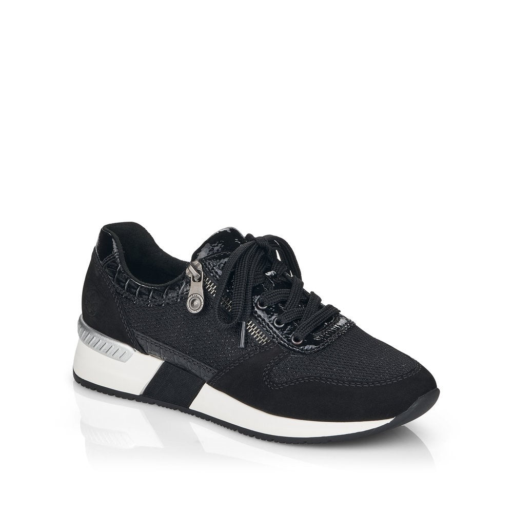 Rieker Ladies Lace Up Sneaker White Sole