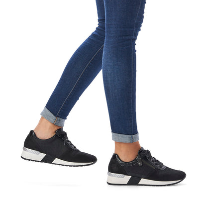 Rieker Ladies Lace Up Sneaker White Sole
