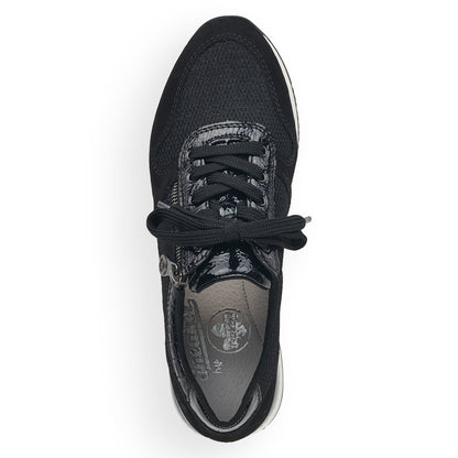 Rieker Ladies Lace Up Sneaker White Sole