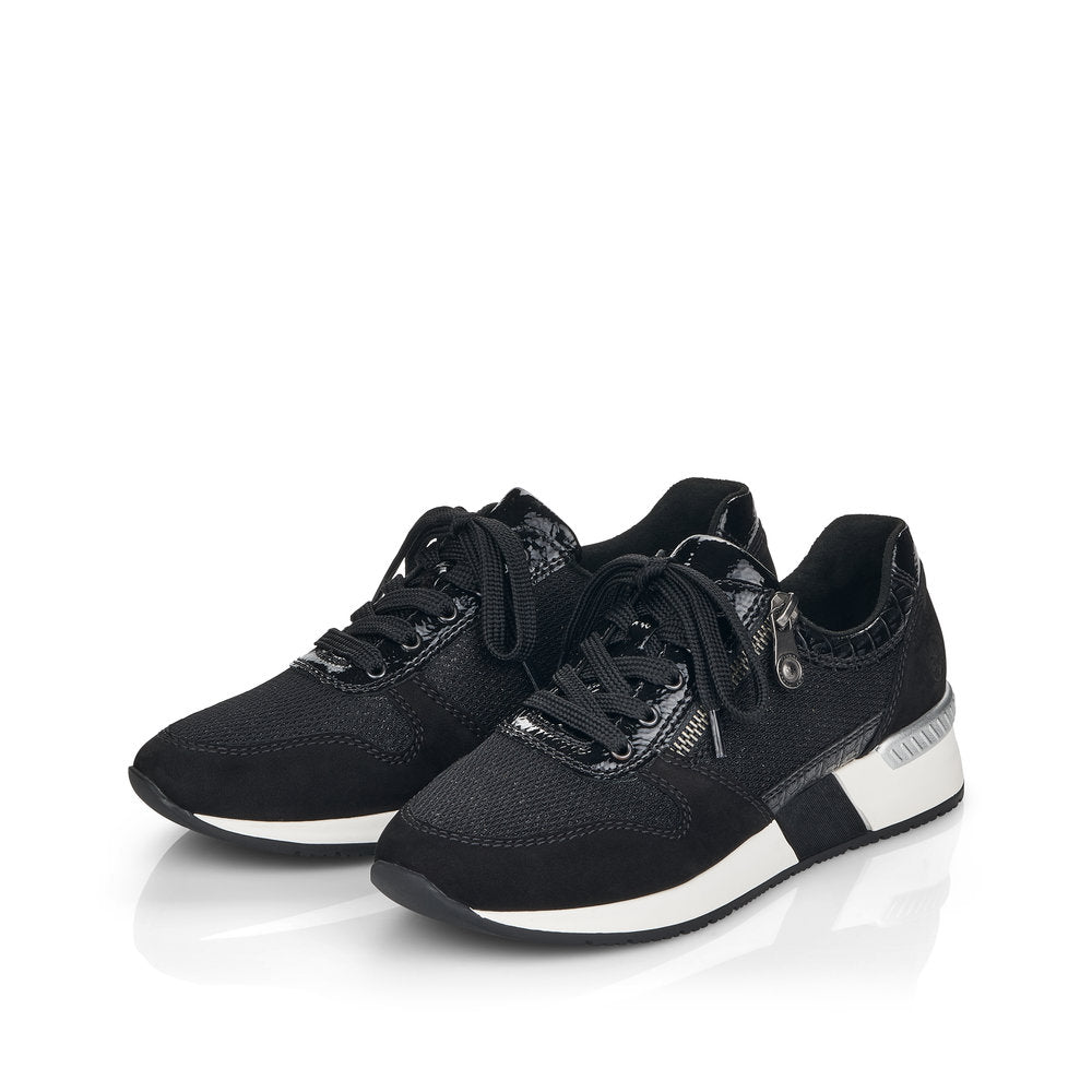 Rieker Ladies Lace Up Sneaker White Sole