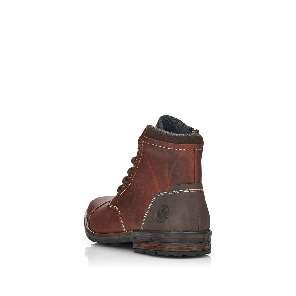 Rieker Men's Lace Up Ankle Boot Contrast Heel