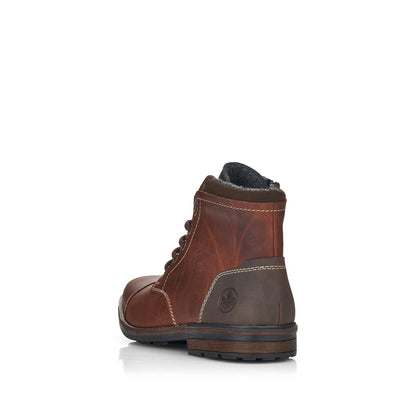 Rieker Men's Lace Up Ankle Boot Contrast Heel