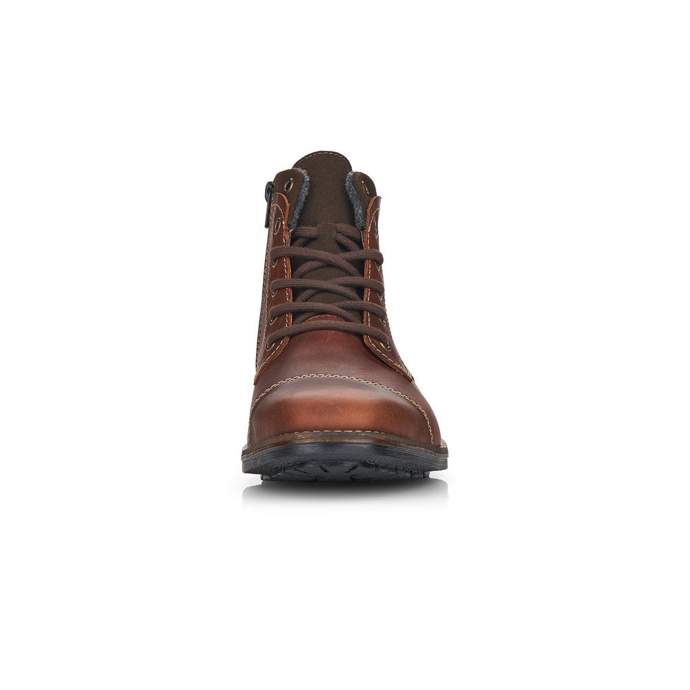 Rieker Men's Lace Up Ankle Boot Contrast Heel